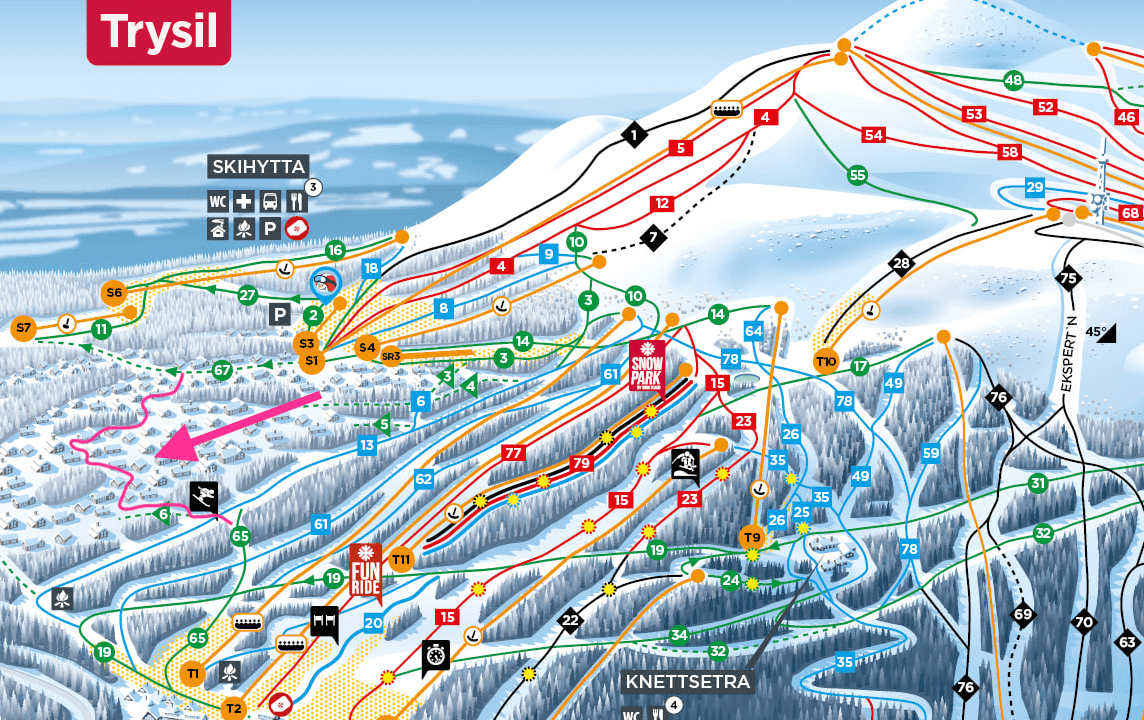 Ski map of Trysil